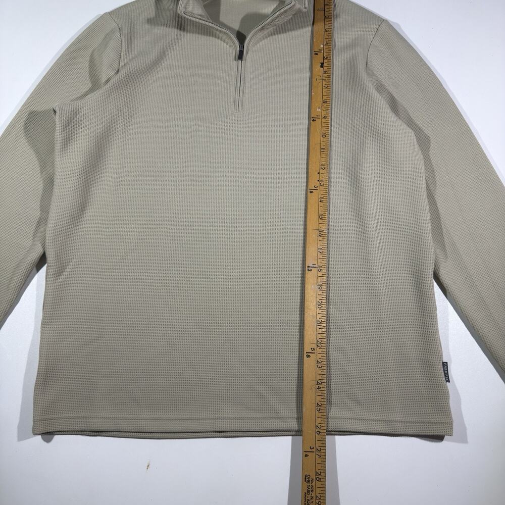 FREE FLY Mens Waffle Quarter Zip Sandstone Pullover Sweatshirt Size Medium - Picture 5 of 9
